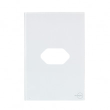 Placa p/ 1 Tomada Horizontal 4x2 - Novara Glass Branco